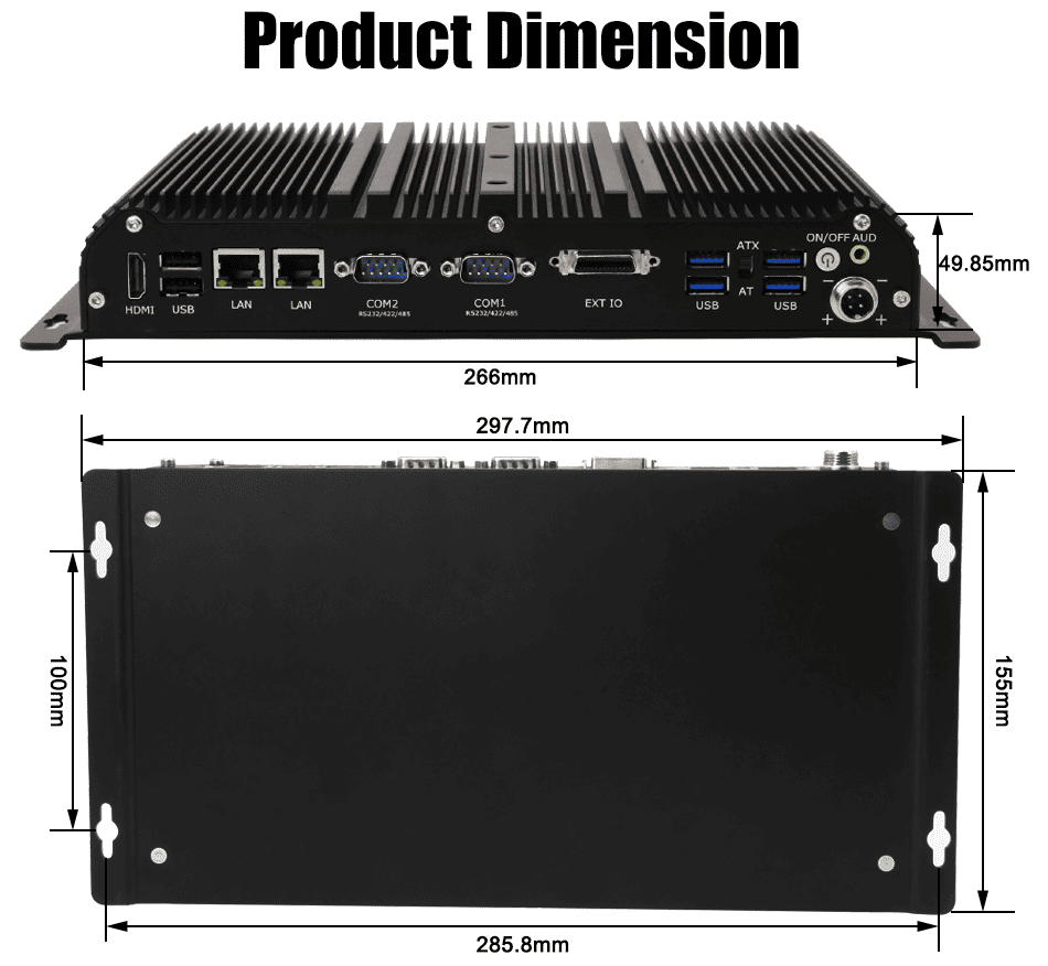 Inustrial Box PC GT1400 RS232 RS485 Dual LAN RJ45 6USB Ports SIM Card slot support SIM Card for 5G Module