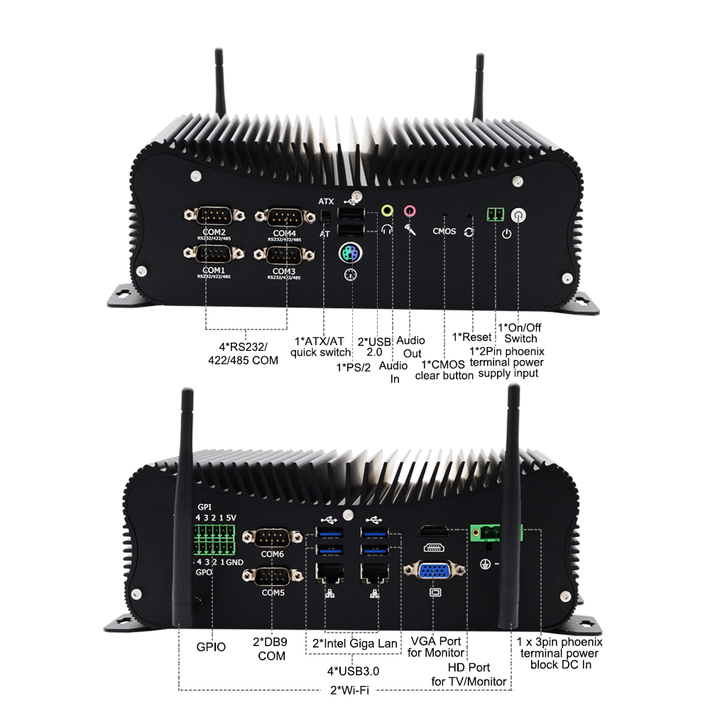 industrial box pc with rs232